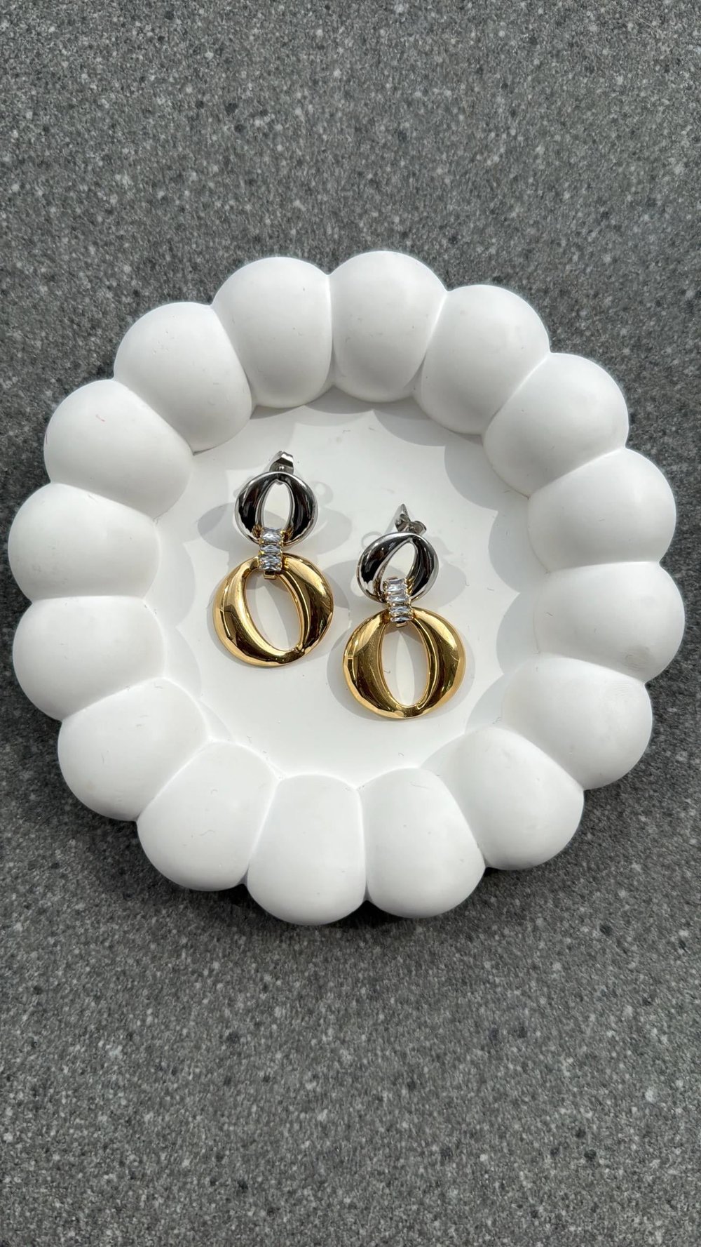 Lizzy Halka Gold Silver Küpe