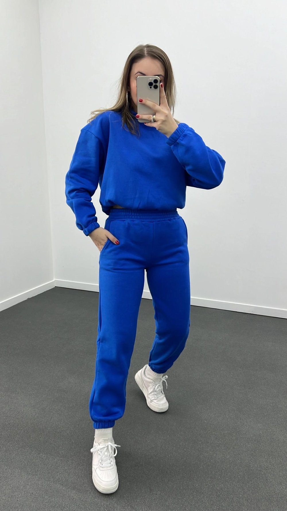 Lui Saks Mavi İçi Şardonlu Kalın Kışlık Eşofman Takımı