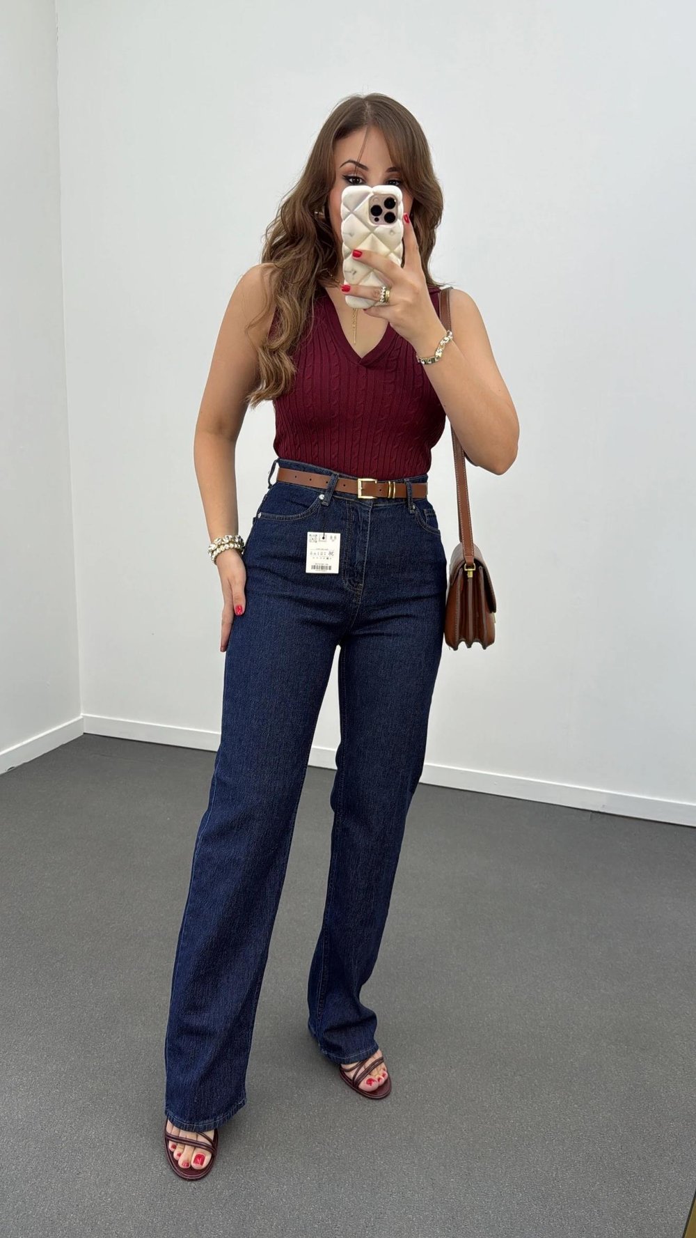 Miami Dark Yıkamalı Süper Yüksek Bel Wide Leg Jeans