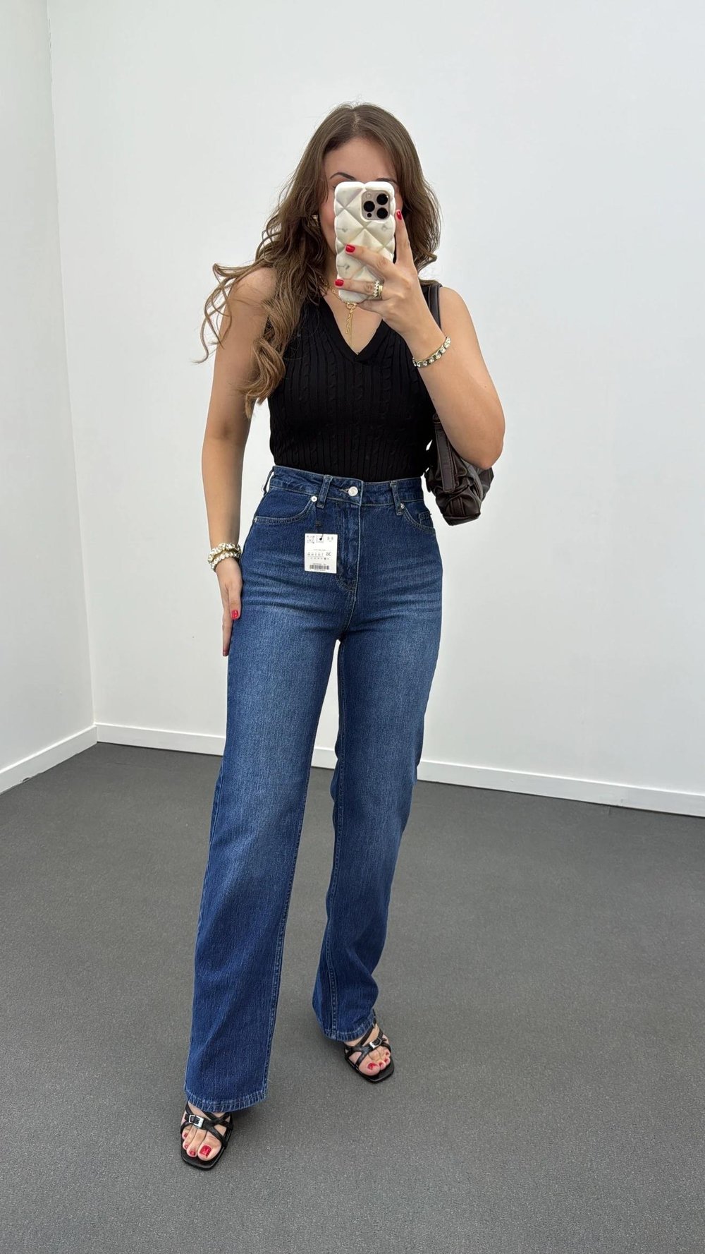 Miami Koyu Renk Süper Yüksek Bel Wide Leg Jeans