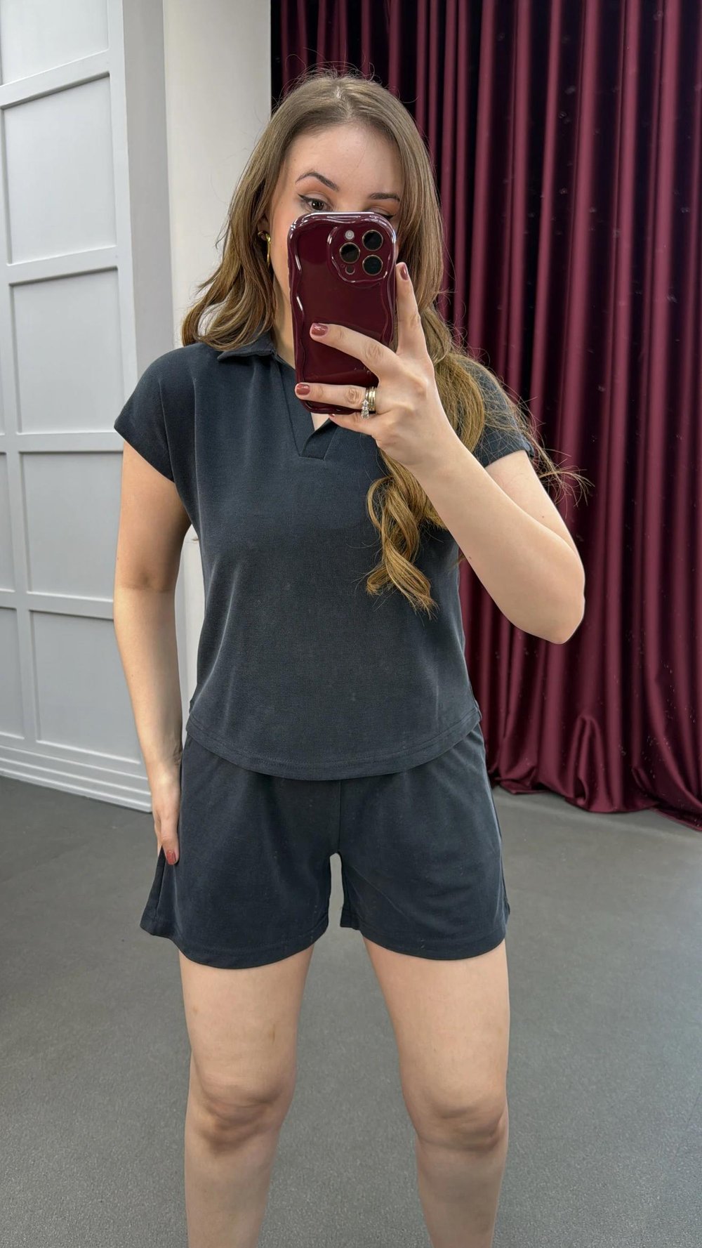 Oys Füme Modal Kumaşlı Tshirt Ve Şort Takımı