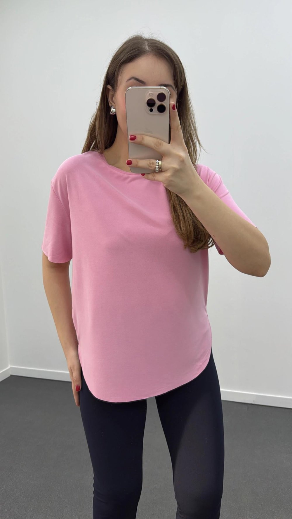 Oys Pembe Modal Kumaşlı Tshirt