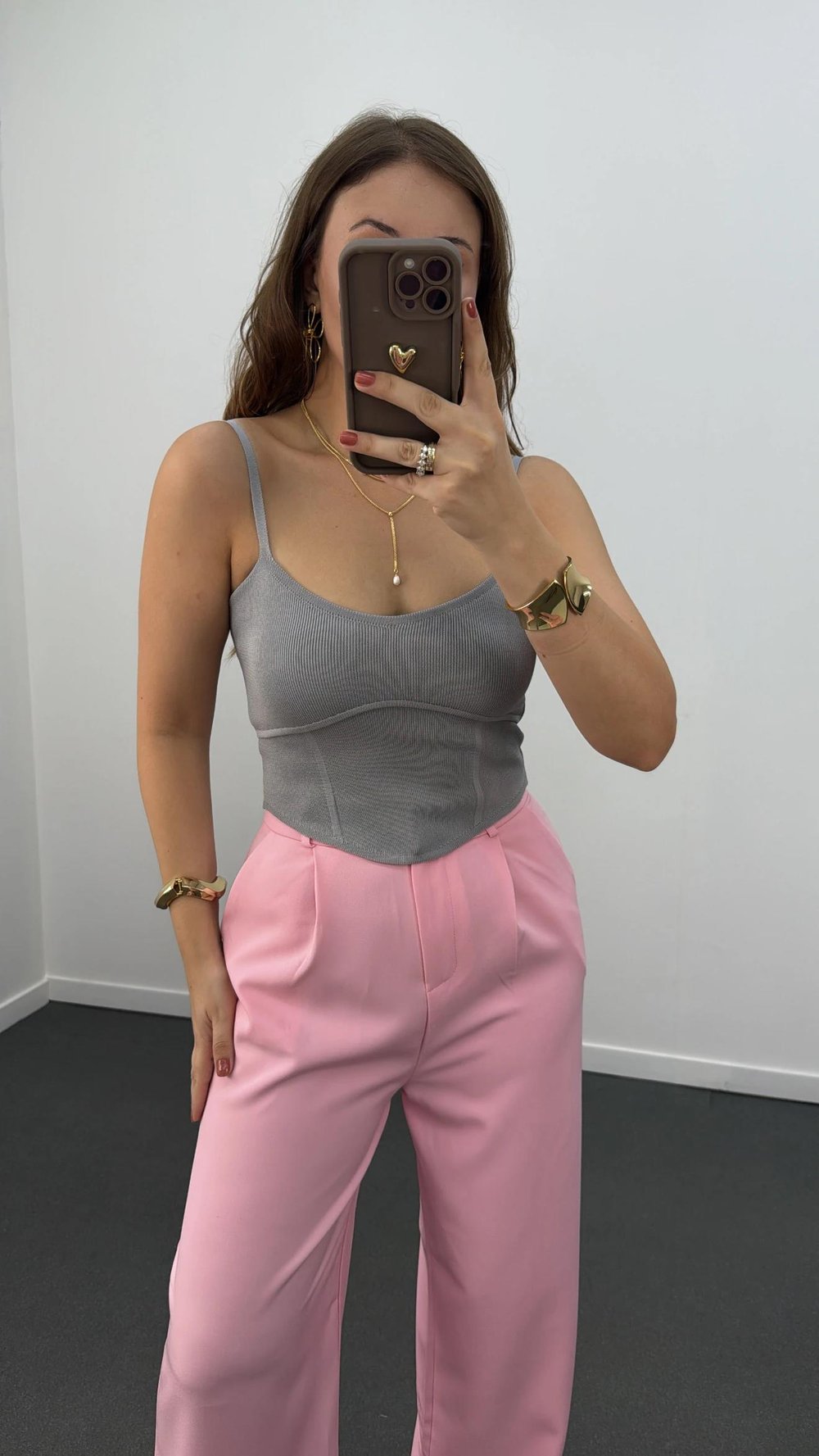 Tiana Açık Gri Korsajlı Atlet