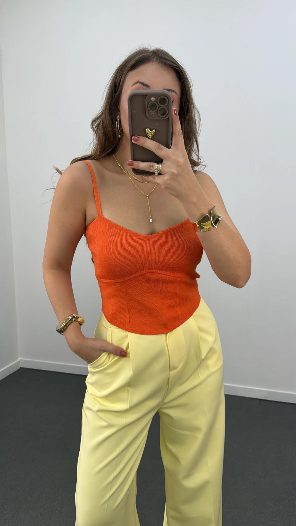 Tiana Turuncu Korsajlı Atlet