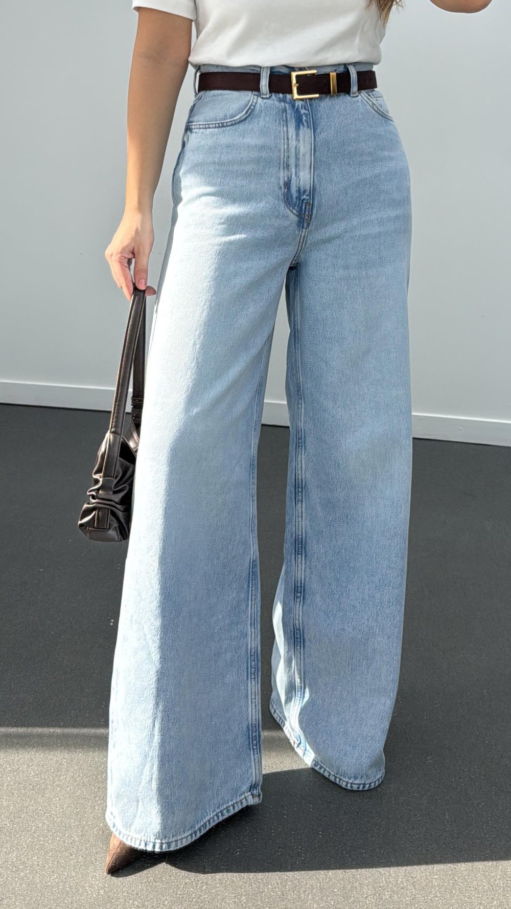 Dublin Açık Kot Yıkamalı Ultra Yüksek Bel Palazzo Jean