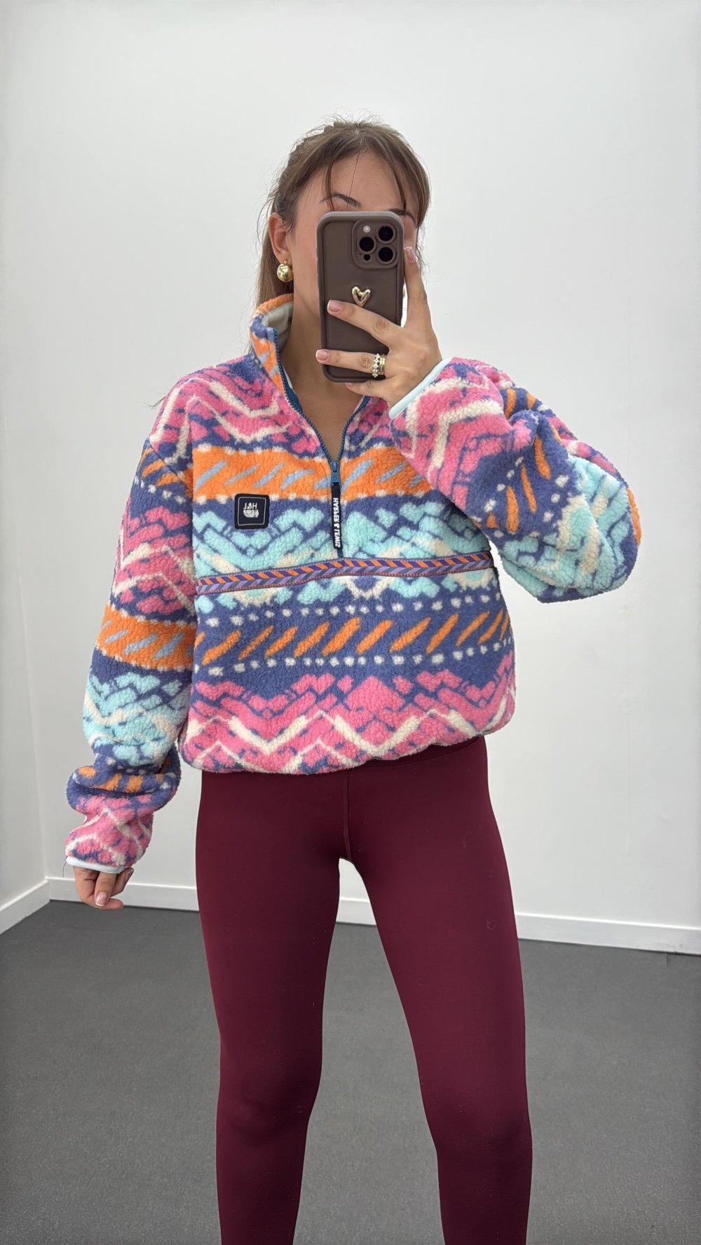 Emeral Fermuarlı Çok Renkli Polar  Sweat