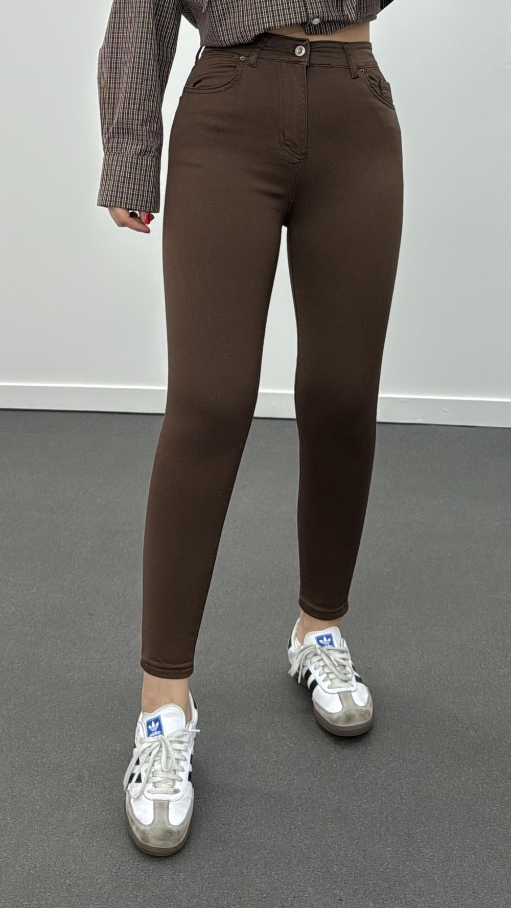 İbiza Kahve Extra Yüksek Bel Toparlayıcı Skinny Jeans