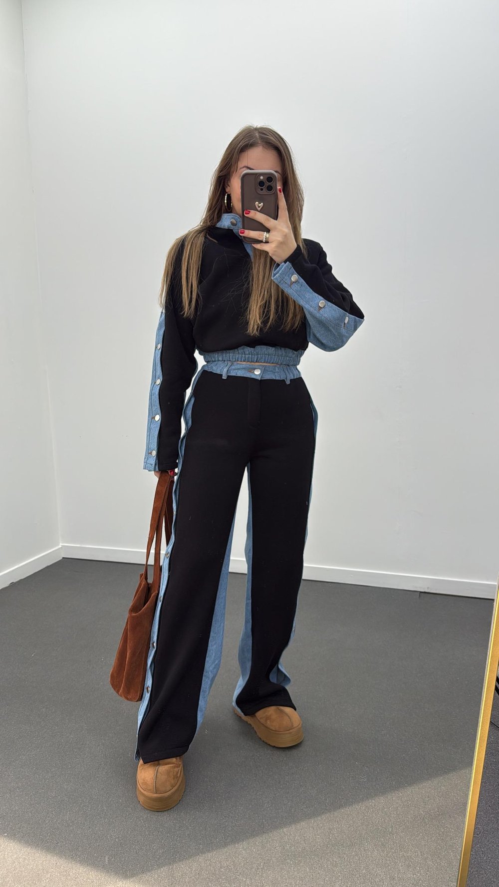 Loona Siyah Kot Mixli Eşofman Takımı