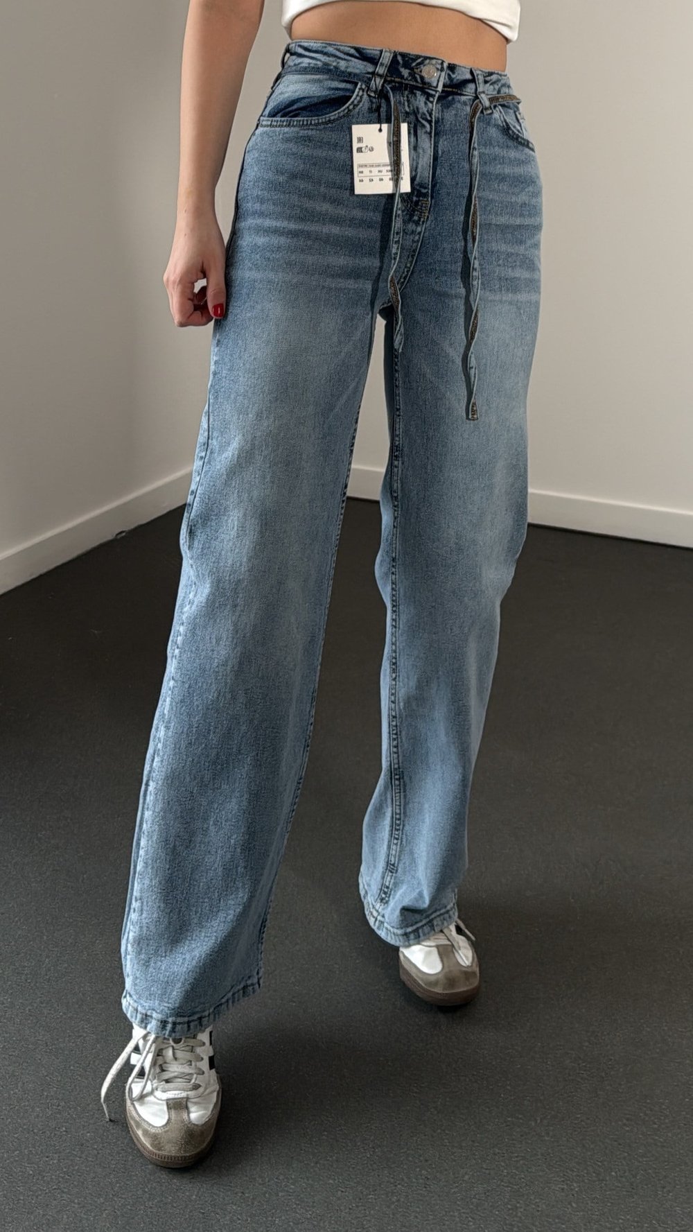 Lovisa Kar Yıkama İpli Palazzo Jeans