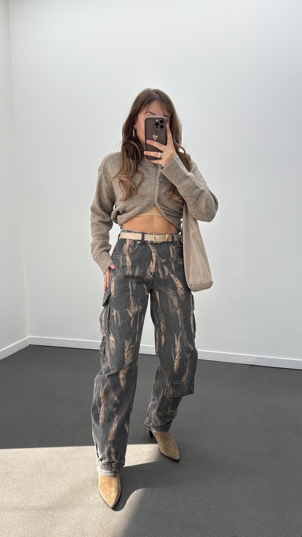 Manifest Batik Desenli Kargo Barrel Jean