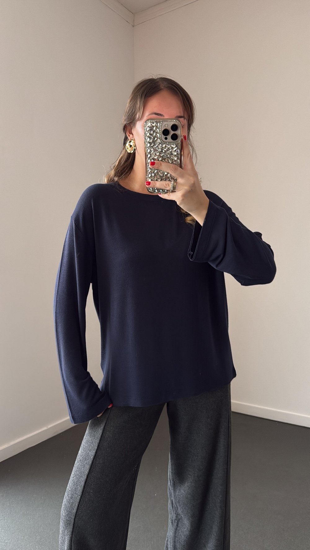 Moonie Lacivert Modal Basic Sweat