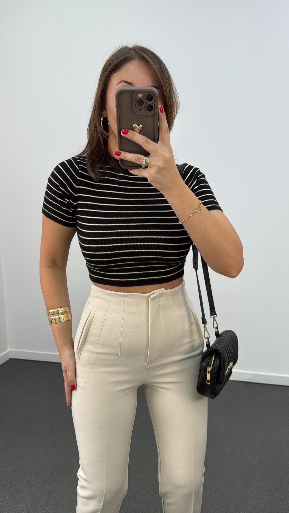 MS Krem Çizgili İnce Triko