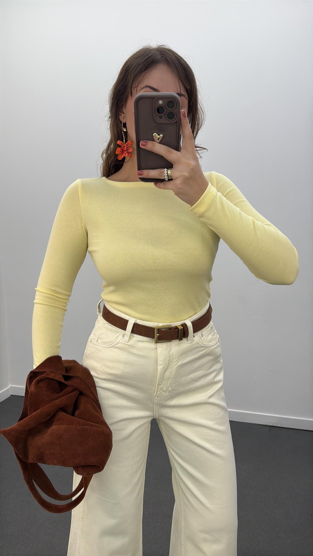 MS Sarı Modal Kumaşlı Yumuşak Likralı Kayık Yaka Body