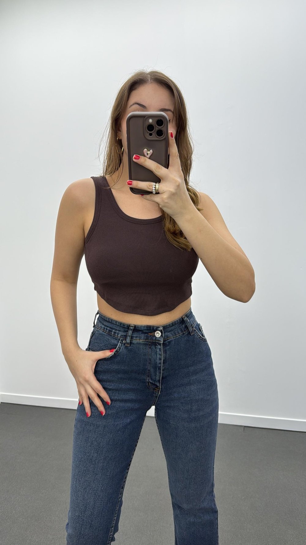 Nora Kahve İçi Pedli Fitilli Basic Atlet