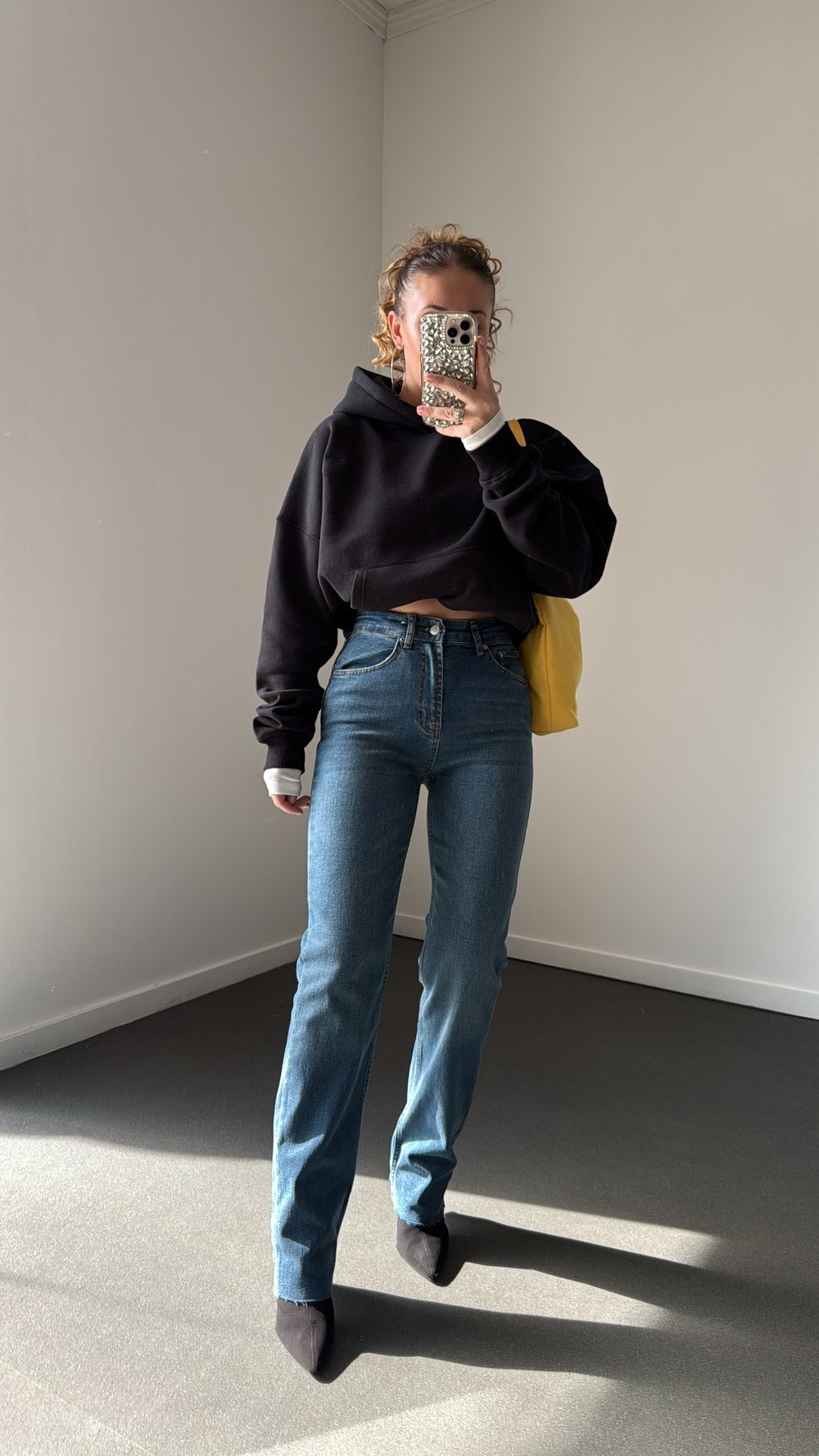 Offline Orta Kot Yıkamalı Straight Leg Jeans