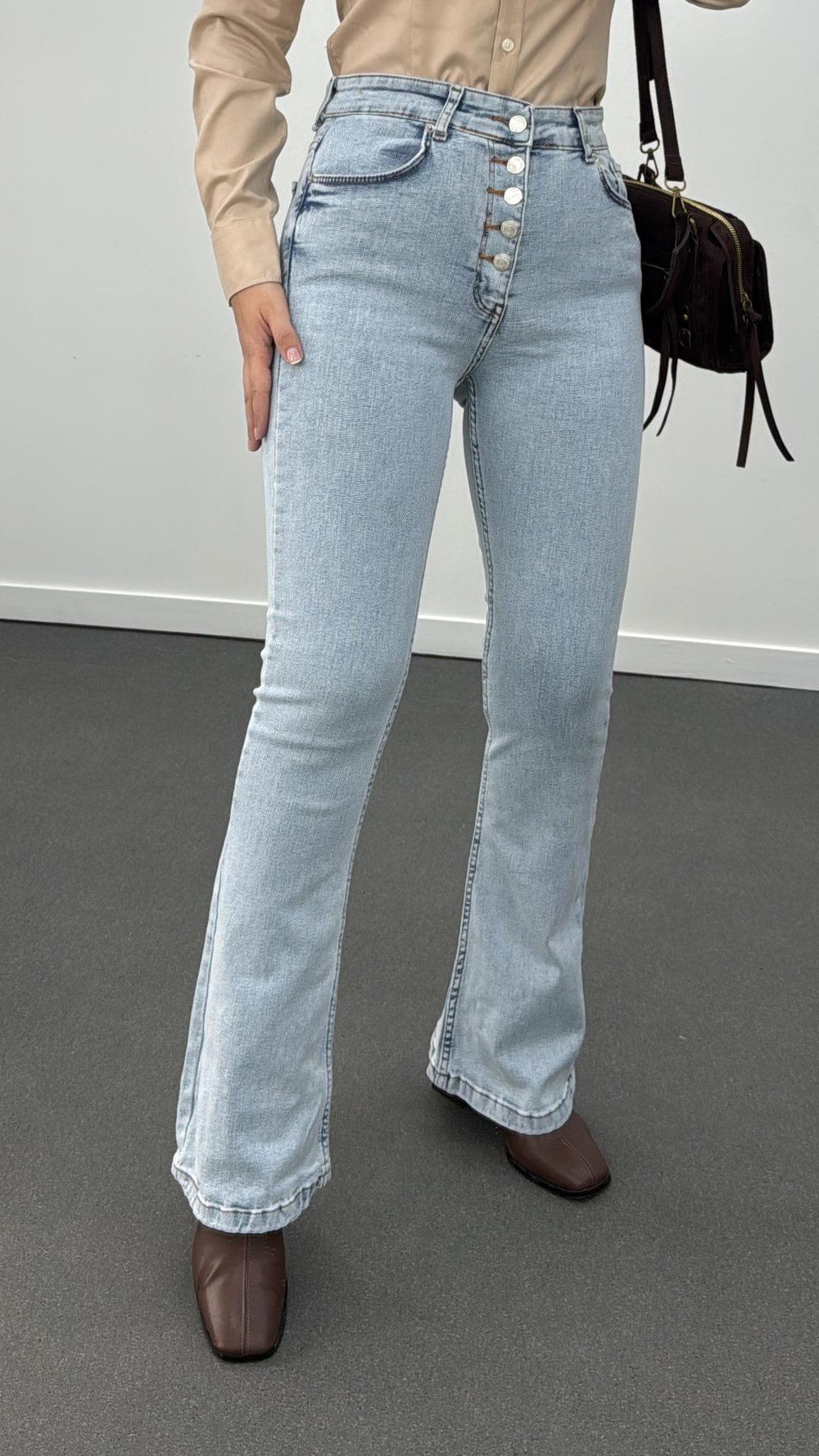 Oslo Kar Yıkama 5 Düğmeli Likralı Flare Jeans