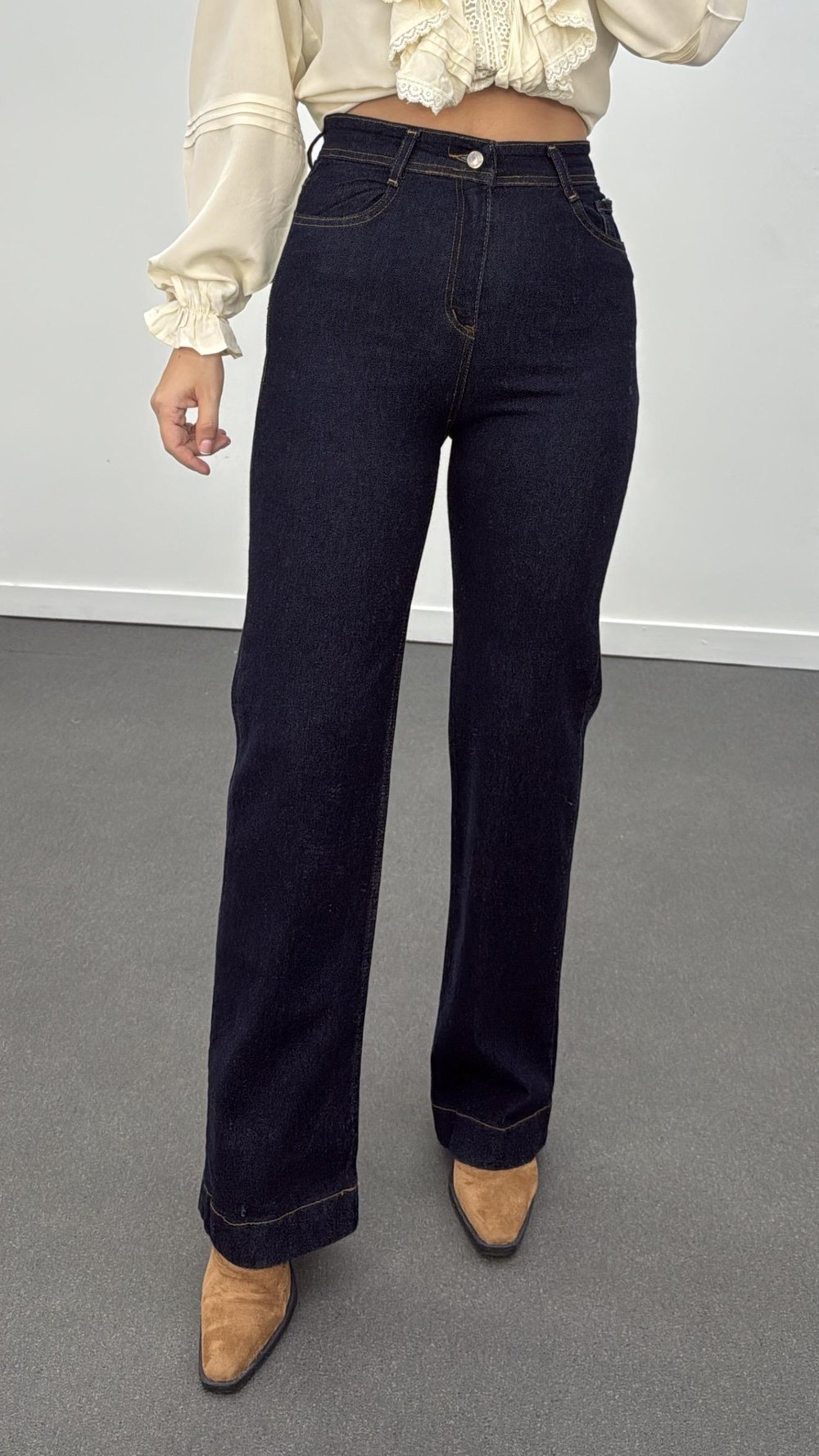 Oxford Dark Blue Kışlık Süper Likralı Straight Jeans