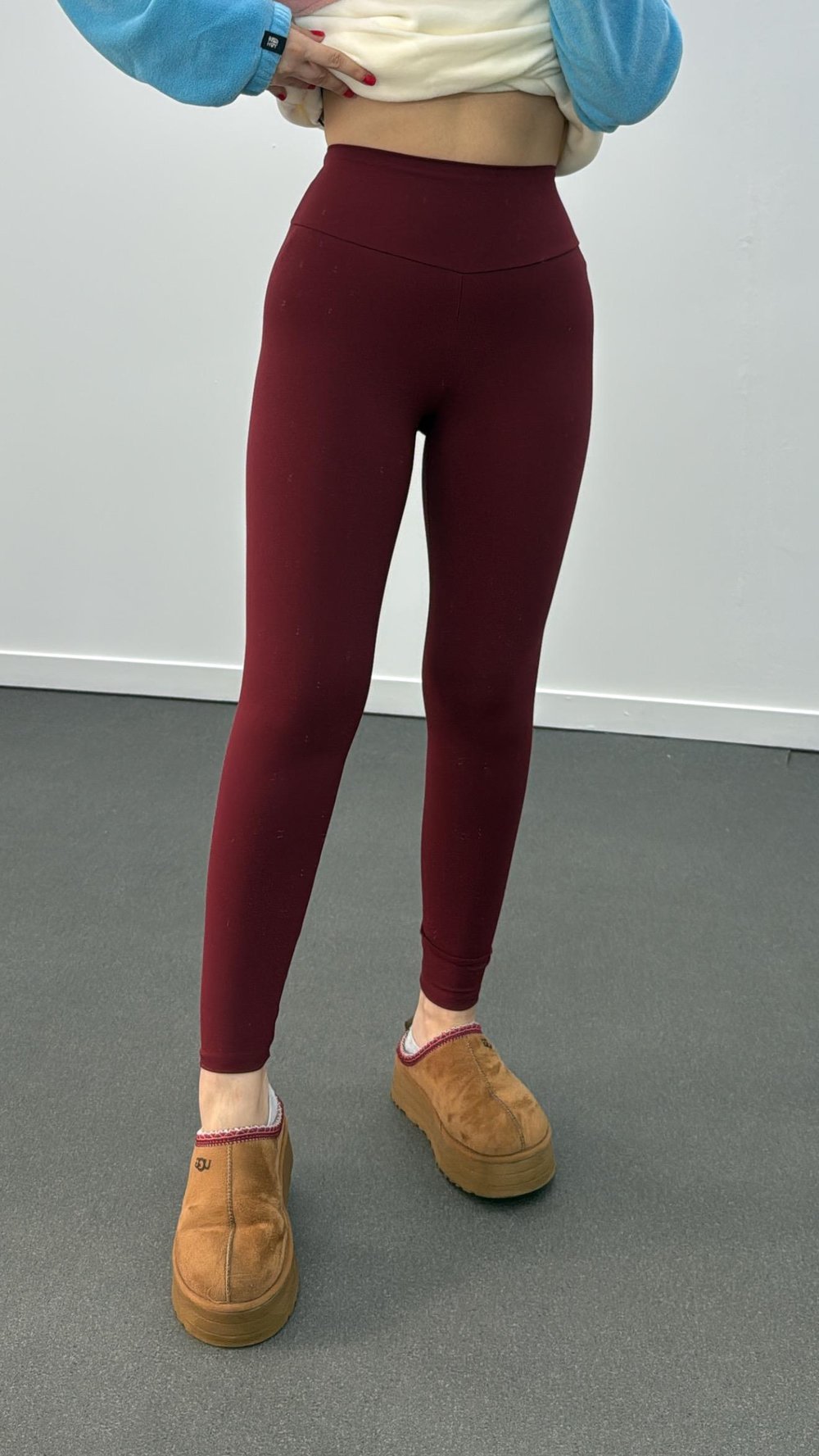 Oys Bordo Yüksek Bel Skinny Tayt 