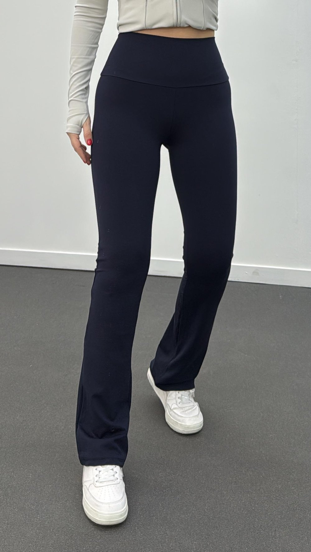 Oys Lacivert Premium Kumaş Flare Tayt Pantolon