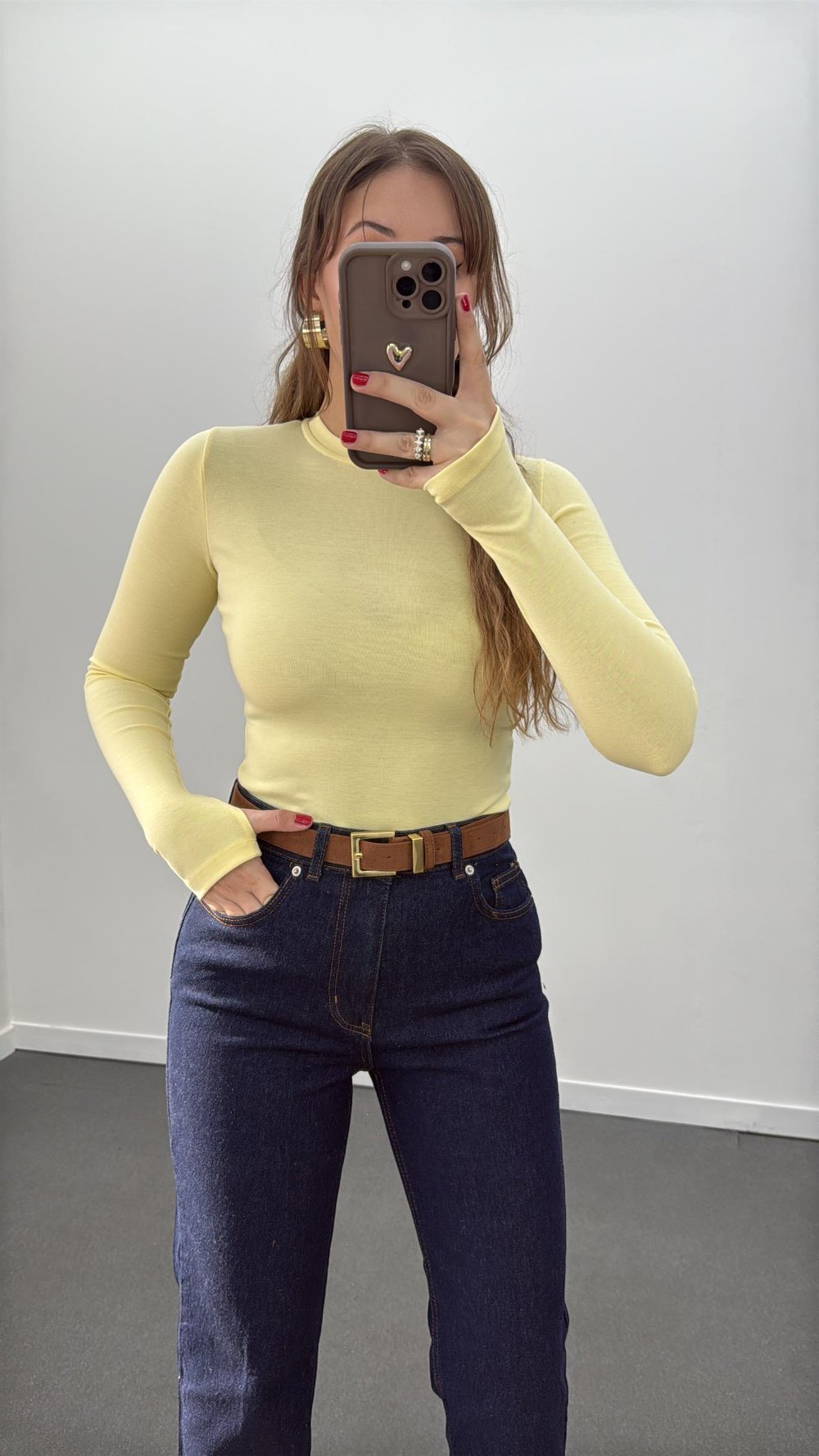 Oys Sarı Parmak Geçirmeli Modal Body