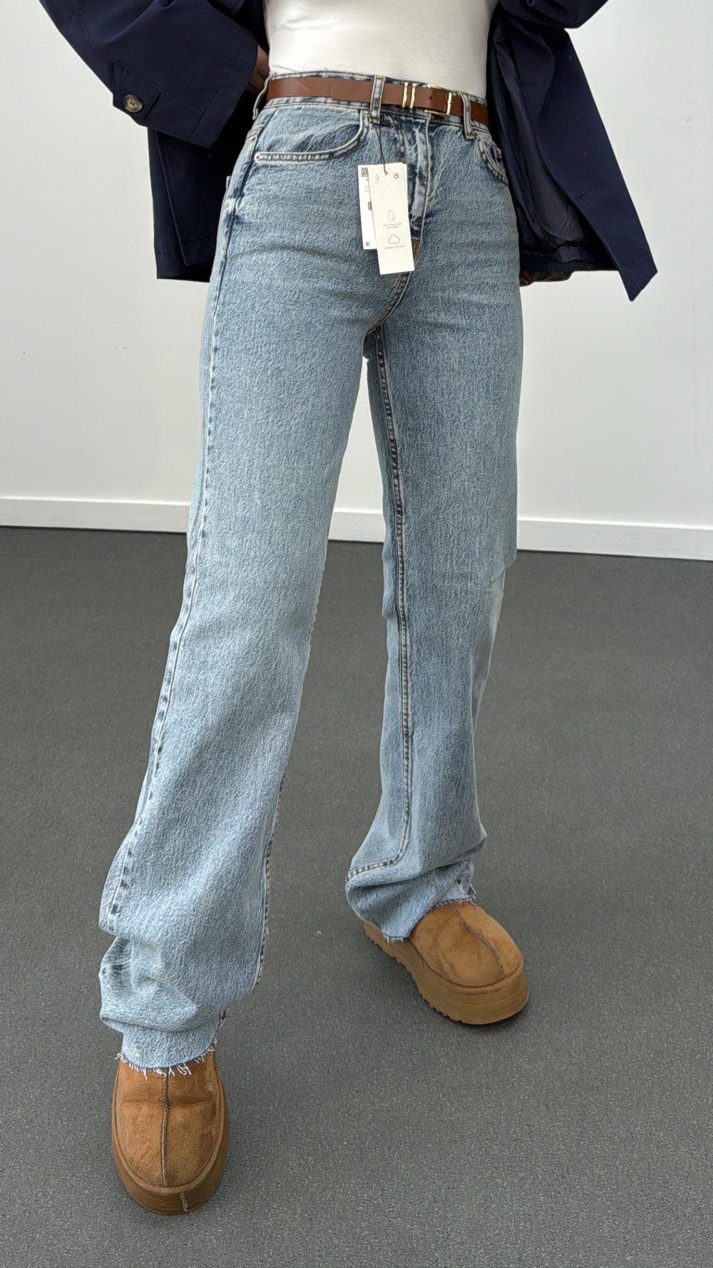 Roma Açık Kot Yıkamalı Wide Leg Jeans