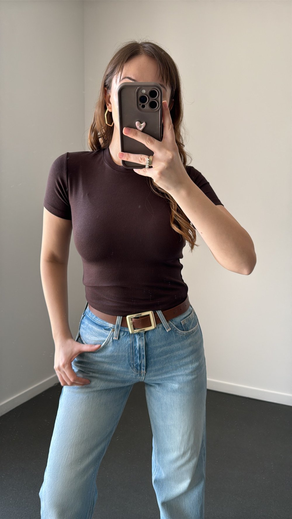 Sahra Kahve Bisiklet Yaka Yumuşak Likralı Body