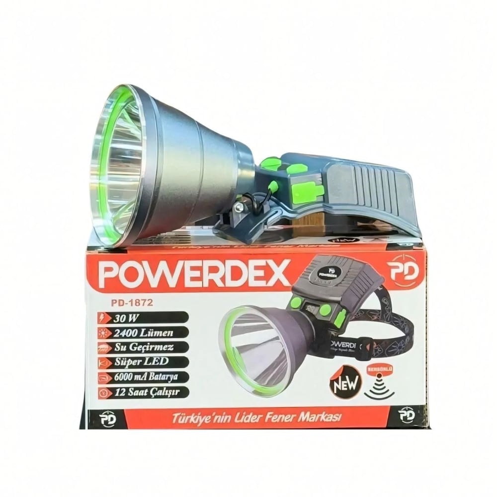 Powerdex PD-1872 30W 2400 Lümen Şarjlı Kafa Feneri