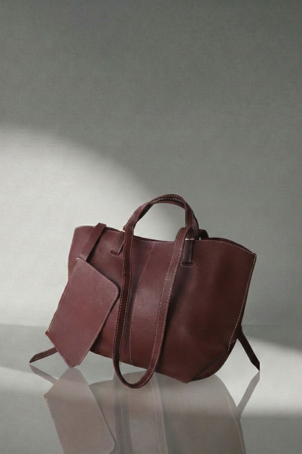Vivazzaluxe Modern Tasarım Business Model Bordo Deri Büyük Boy Kadın Çanta 0194 OMUZ ÇANTASI