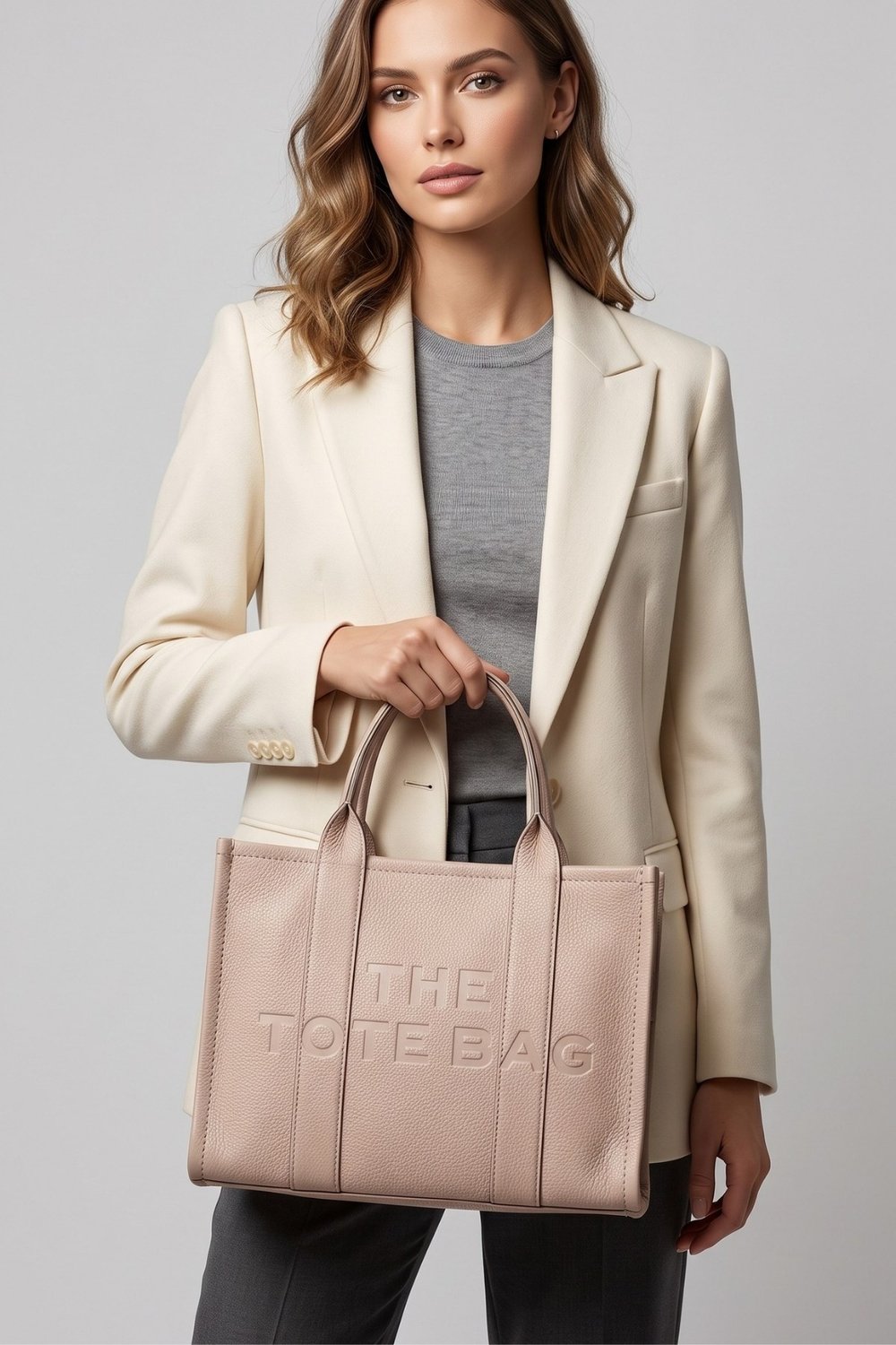 The Tote Bag Kadın Deri El & Kol & Omuz Çanta Bej