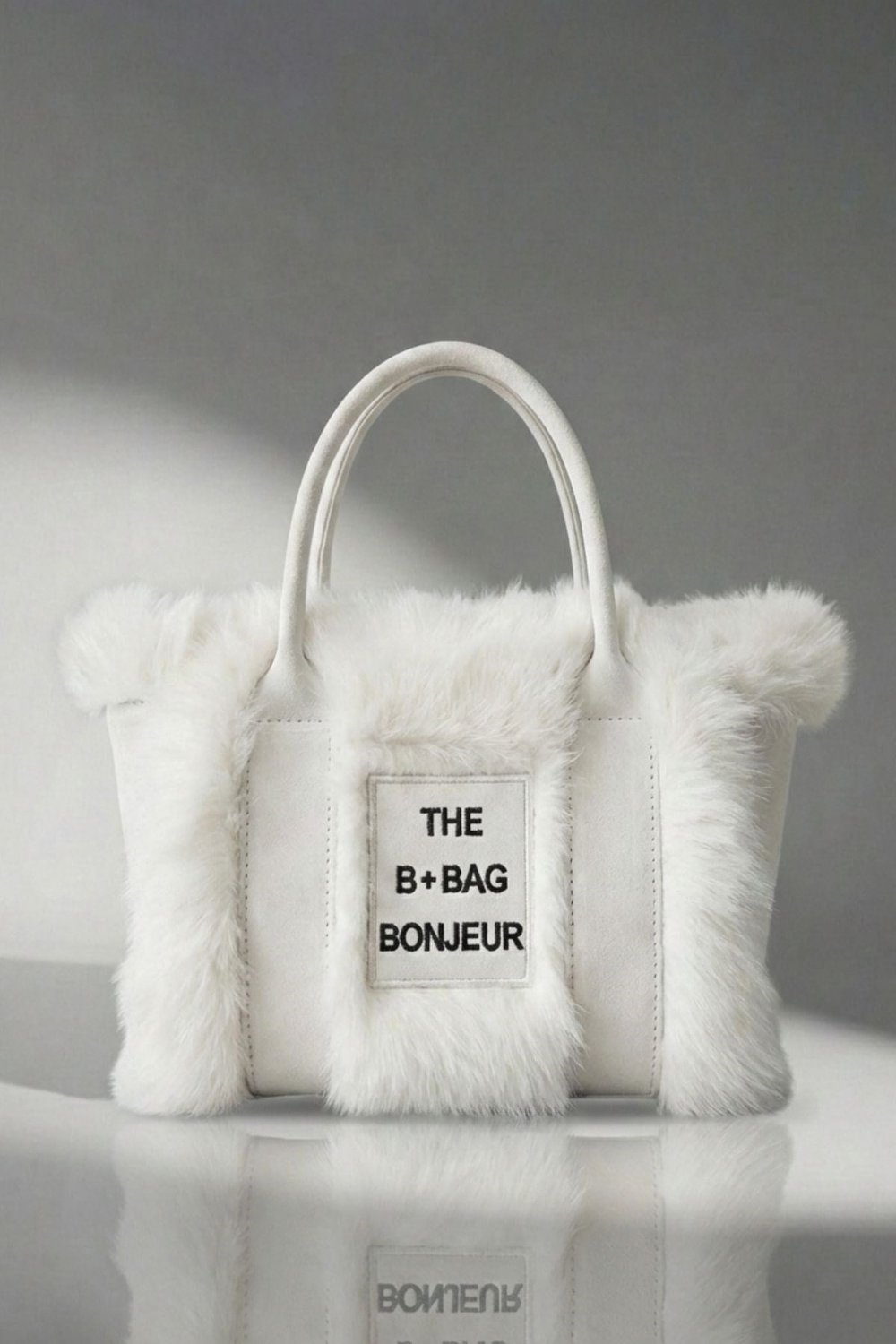 Vivazzaluxe Vintage Peluş Kürk Model Sonbahar, Kış The Bag Bonjeur Kadın El, Kol, Omuz Çanta Beyaz OMUZ ÇANTASI
