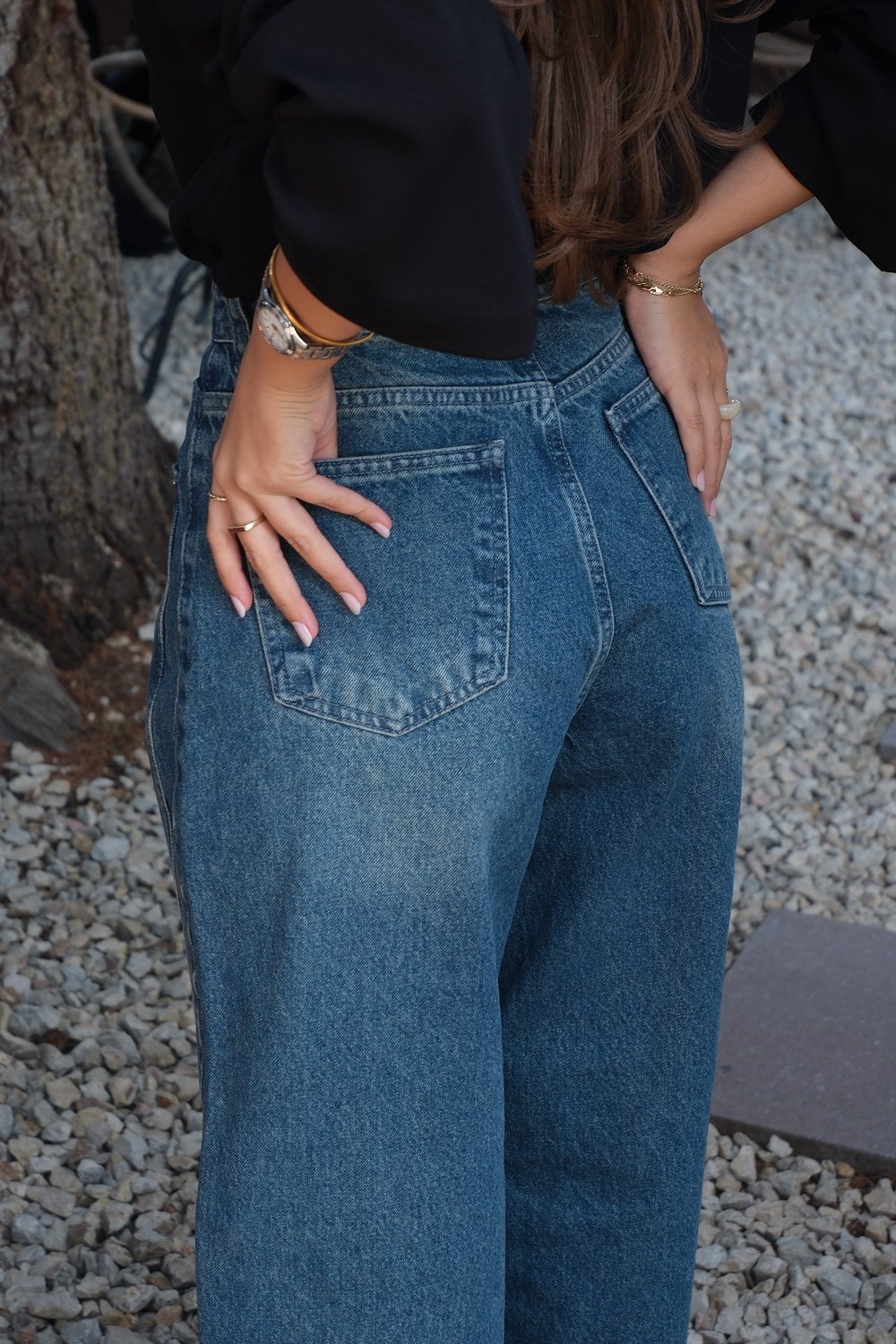 Yüksek Bel Barrel Jean