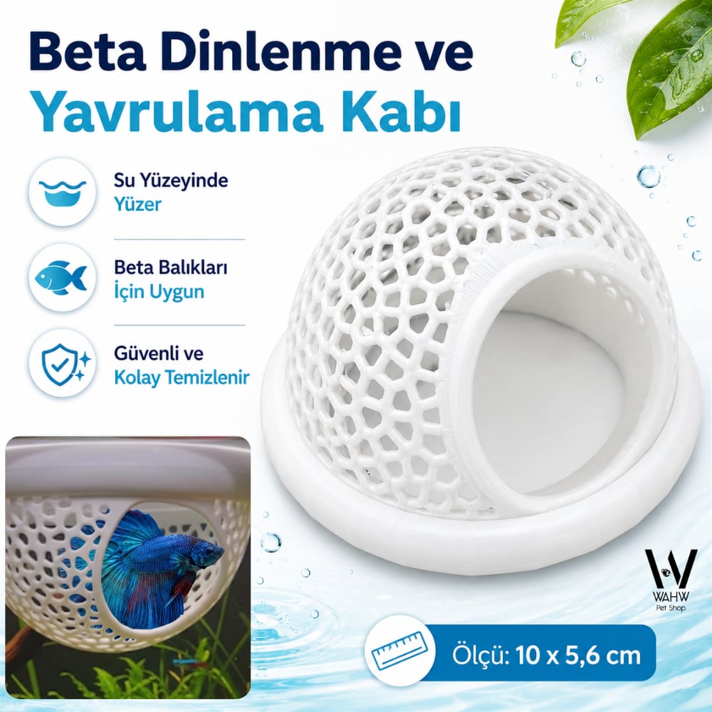 Akvaryum Beta Dinlenme Ve Yavrulama Kabı (Özel Tasarım Betta Yatağı)