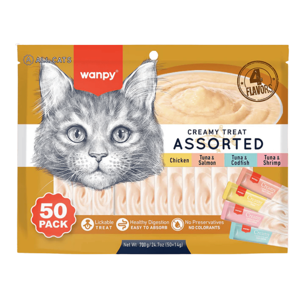 Wanpy Karışık 4 Lezzetli Mix Krema Kedi Ödülü 50x14 gr