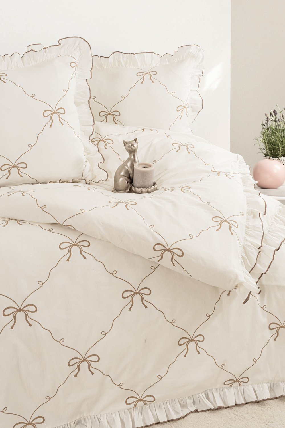 Bella Premium Fırfırlı Çift Kişilik Nevresim Seti / %100 Pamuklu