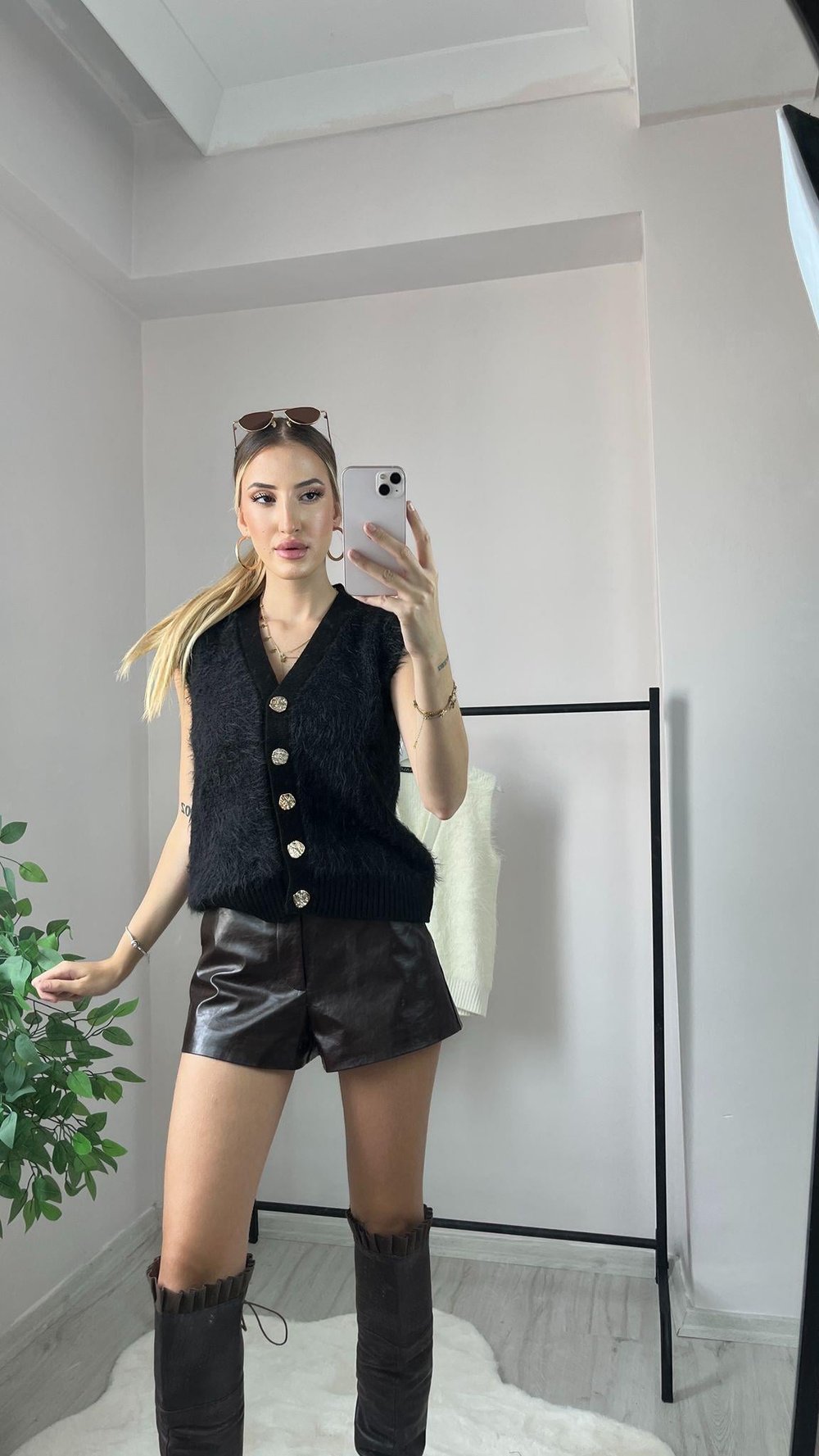 Peluş Yelek Siyah