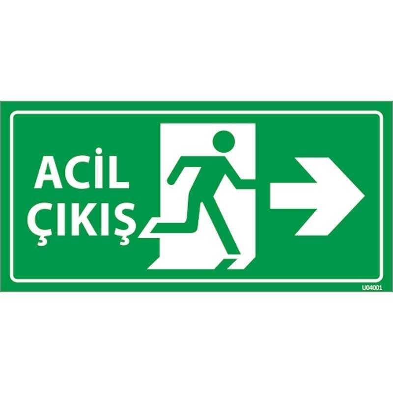 Fotolümenli Decota Acil Çıkış Exıt Levhası Ok Yönü Sağ 12x24