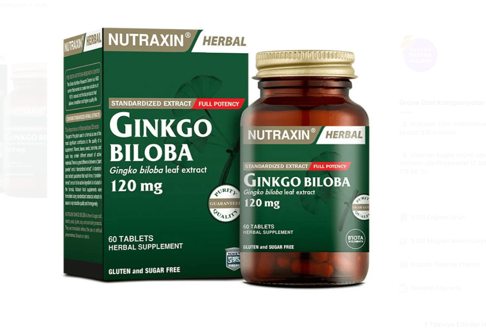 Nutraxin Ginkgo Biloba 60 Kapsül