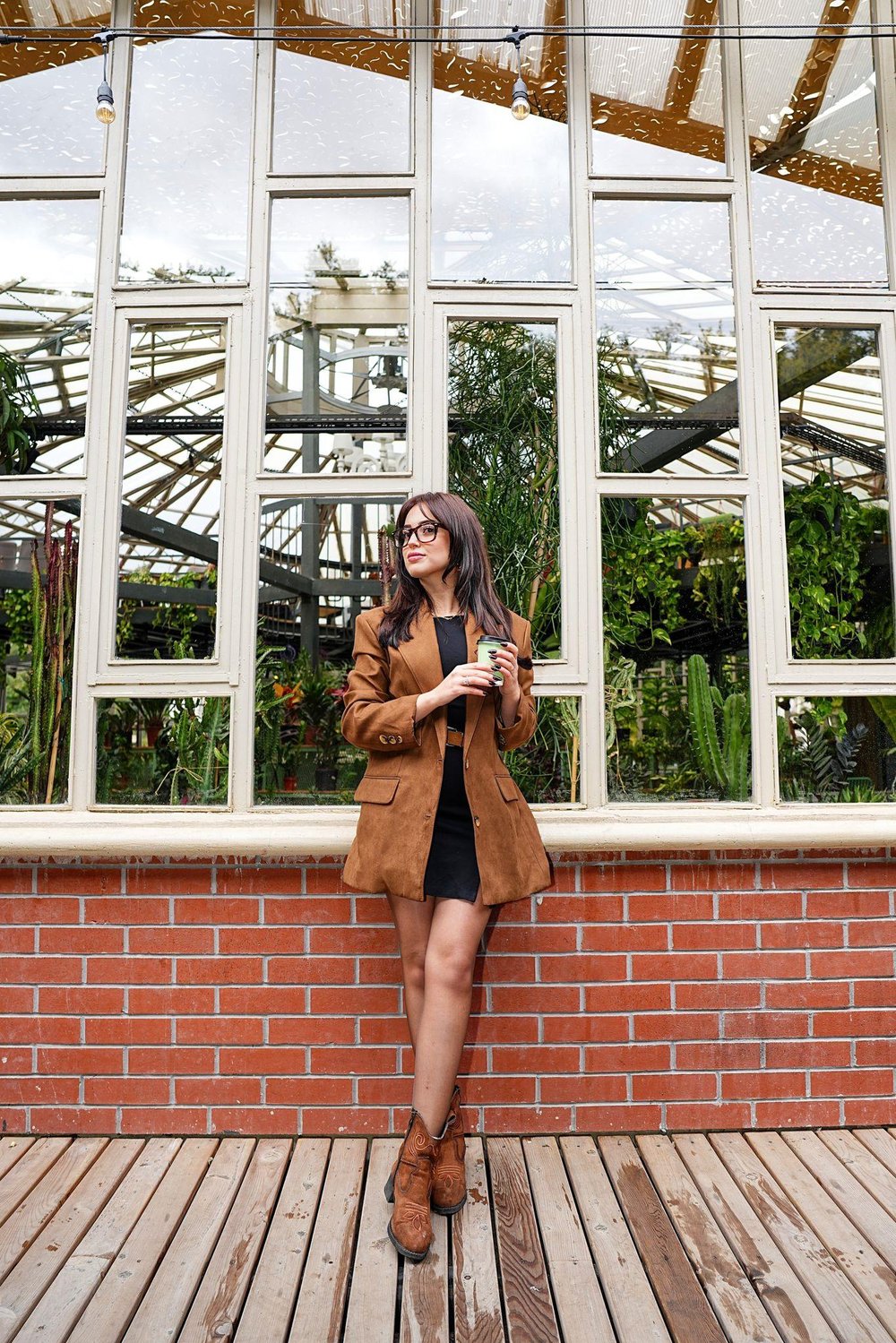 Taba Süet Oversize Blazer Ceket
