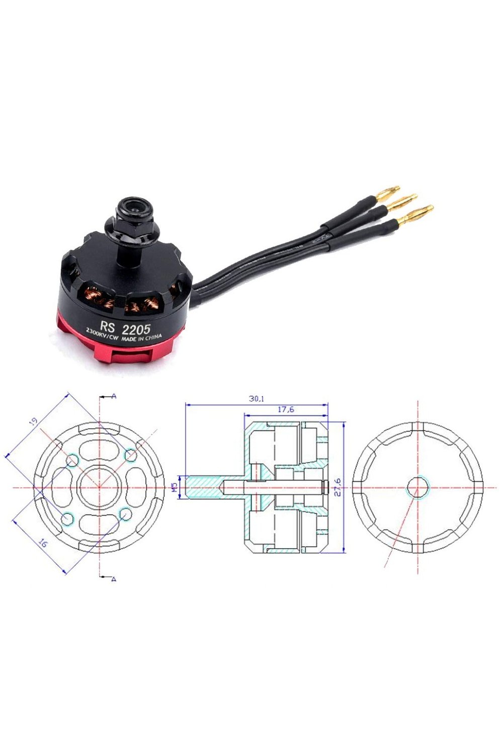 RS2205 2300KV Fırçasız Motor CW - FPV Yarış Uyumlu