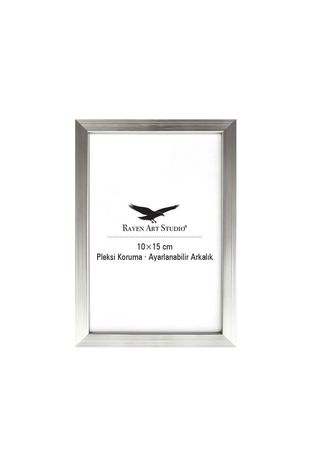 Ermitaj 10cm x 15cm Gümüş Resim Fotoğraf Belge Poster Evrak Çerçevesi Korumalı Kırılmaz Pleksi Cam