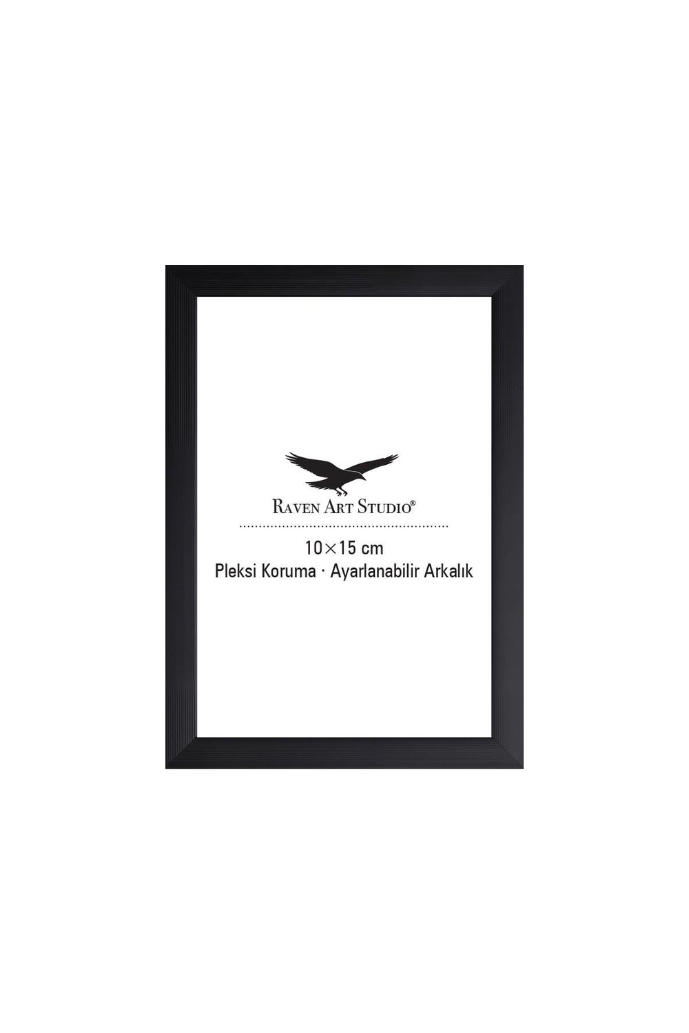 Ermitaj 10cm x 15cm Siyah Resim Fotoğraf Belge Poster Evrak Çerçevesi Korumalı Kırılmaz Pleksi Cam