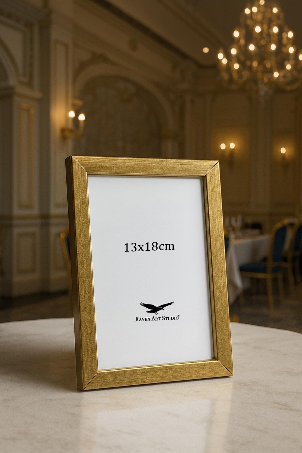 Ermitaj 13cm x 18cm Altın Resim Fotoğraf Belge Poster Evrak Çerçevesi Korumalı Kırılmaz Pleksi Cam