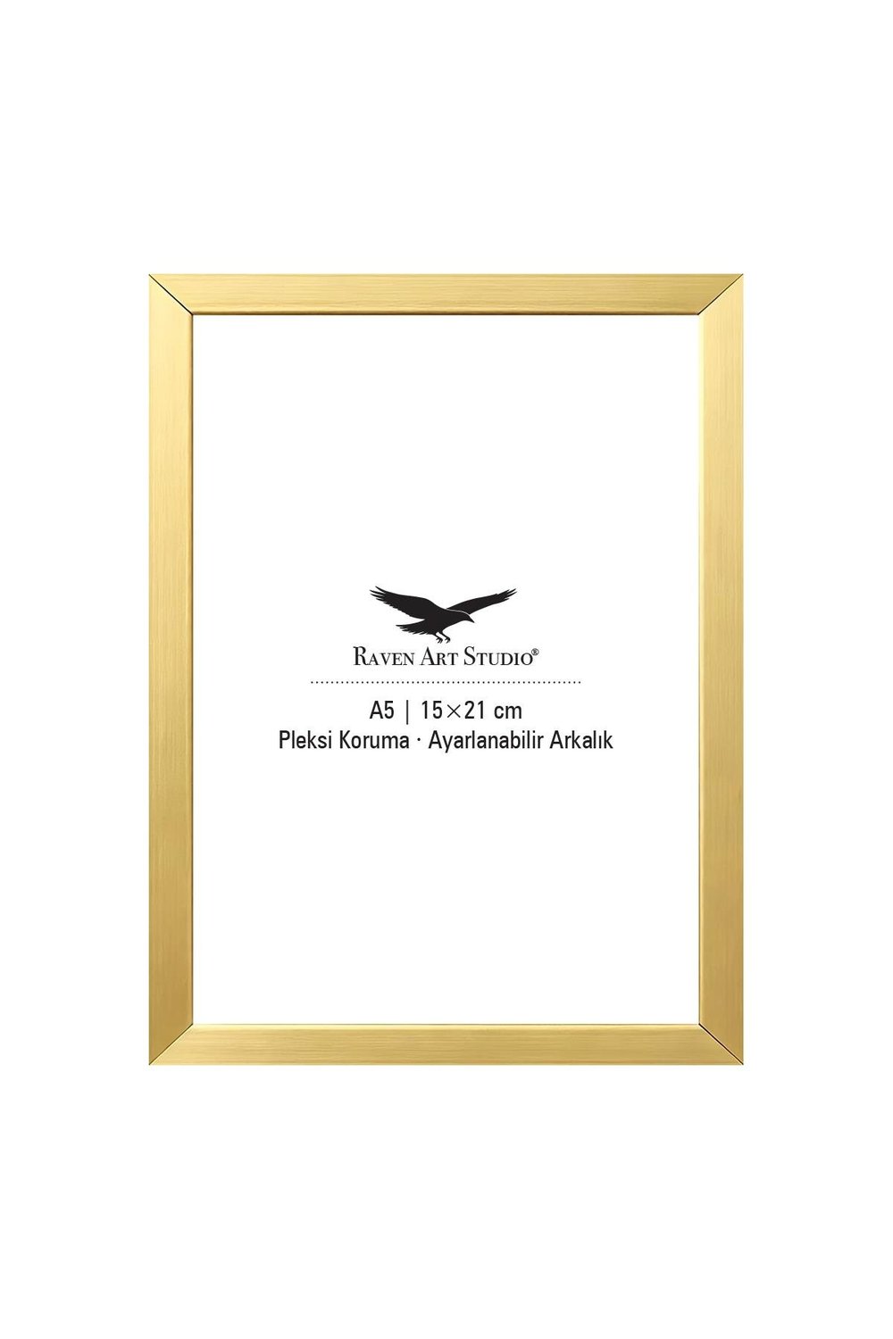 Ermitaj 15cm x 21cm Altın Resim Fotoğraf Belge Poster Evrak Çerçevesi Korumalı Kırılmaz Pleksi Cam