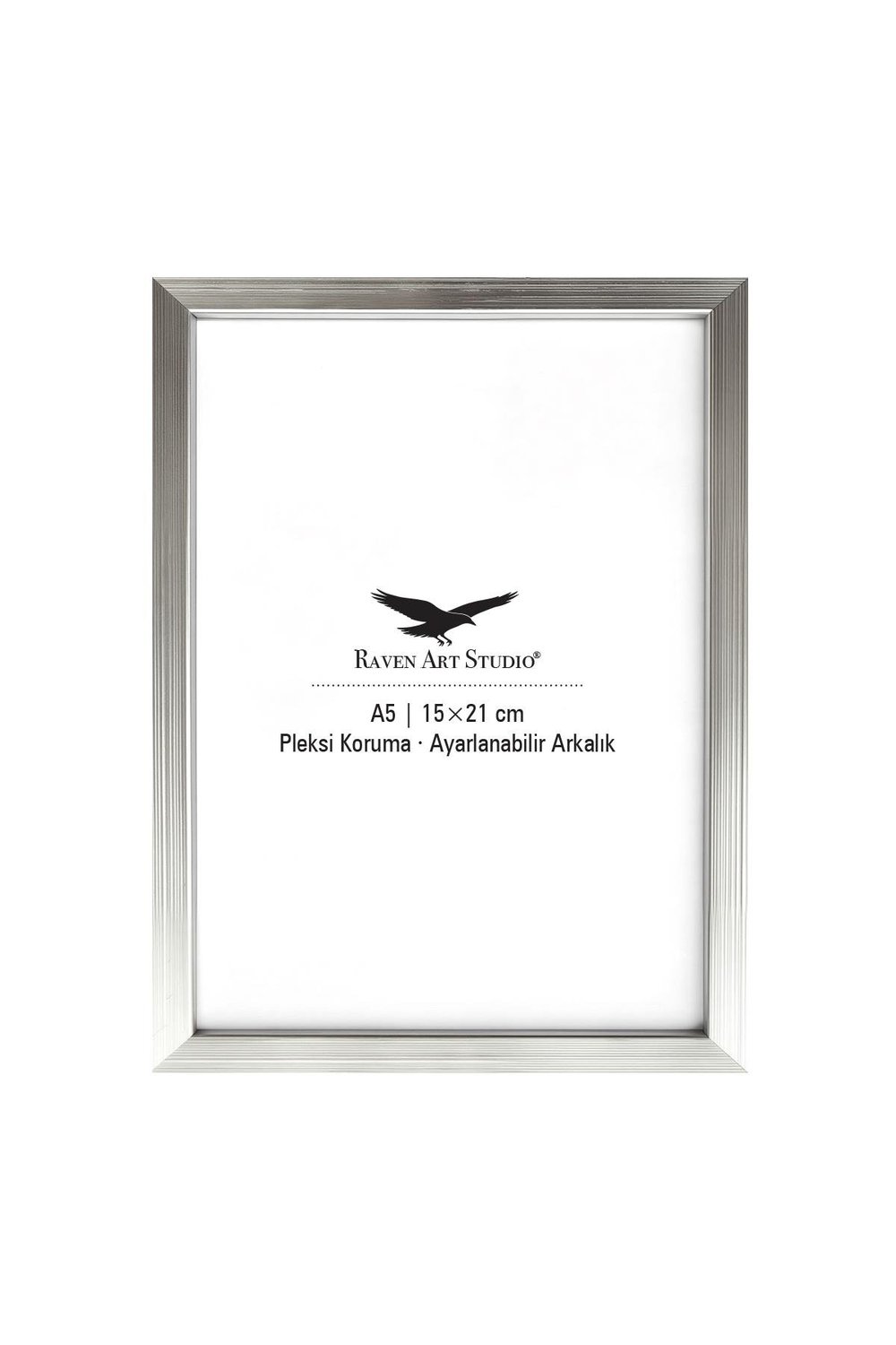 Ermitaj 15cm x 21cm Gümüş Resim Fotoğraf Belge Poster Evrak Çerçevesi Korumalı Kırılmaz Pleksi Cam