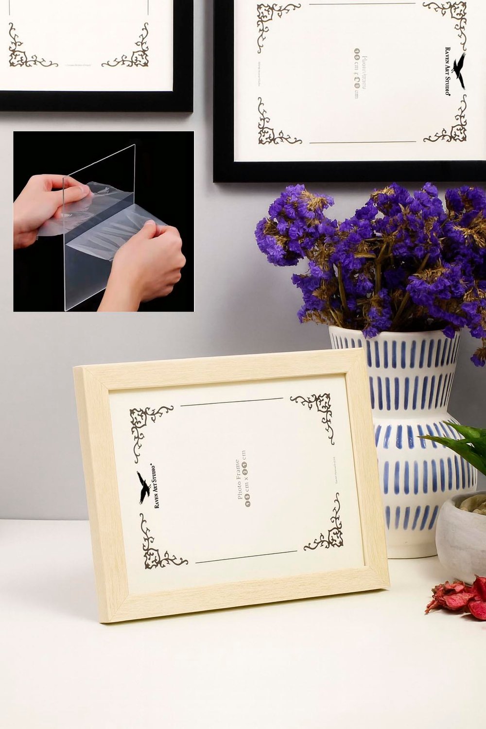 Ermitaj 15cm x 21cm Sedef Resim Fotoğraf Belge Poster Evrak Çerçevesi Korumalı Kırılmaz Pleksi Cam