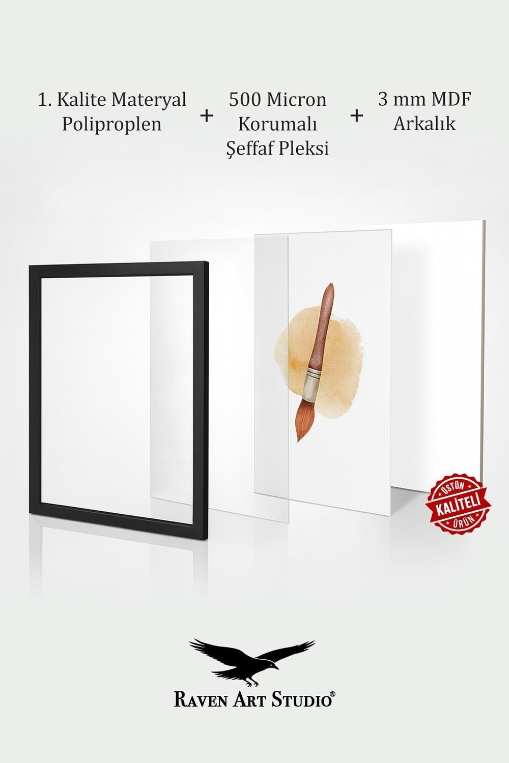 Ermitaj A3 Ebat 30cm x 42cm Altın Resim Fotoğraf Belge Poster Evrak Çerçevesi Korumalı Kırılmaz Pleksi Cam