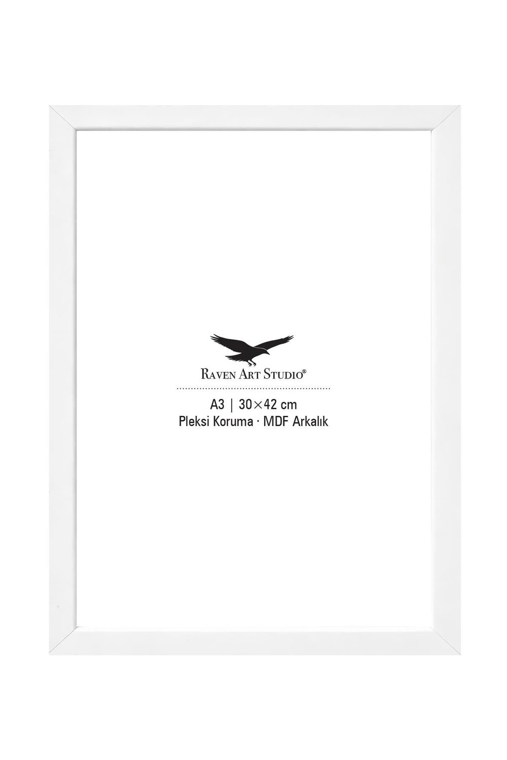 Ermitaj A3 Ebat 30cm x 42cm Beyaz Resim Fotoğraf Belge Poster Evrak Çerçevesi Korumalı Kırılmaz Pleksi Cam