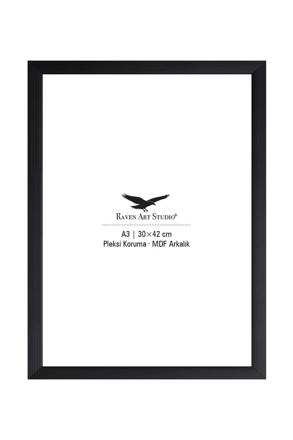 Ermitaj A3 Ebat 30cm x 42cm Siyah Resim Fotoğraf Belge Poster Evrak Çerçevesi Korumalı Kırılmaz Pleksi Cam