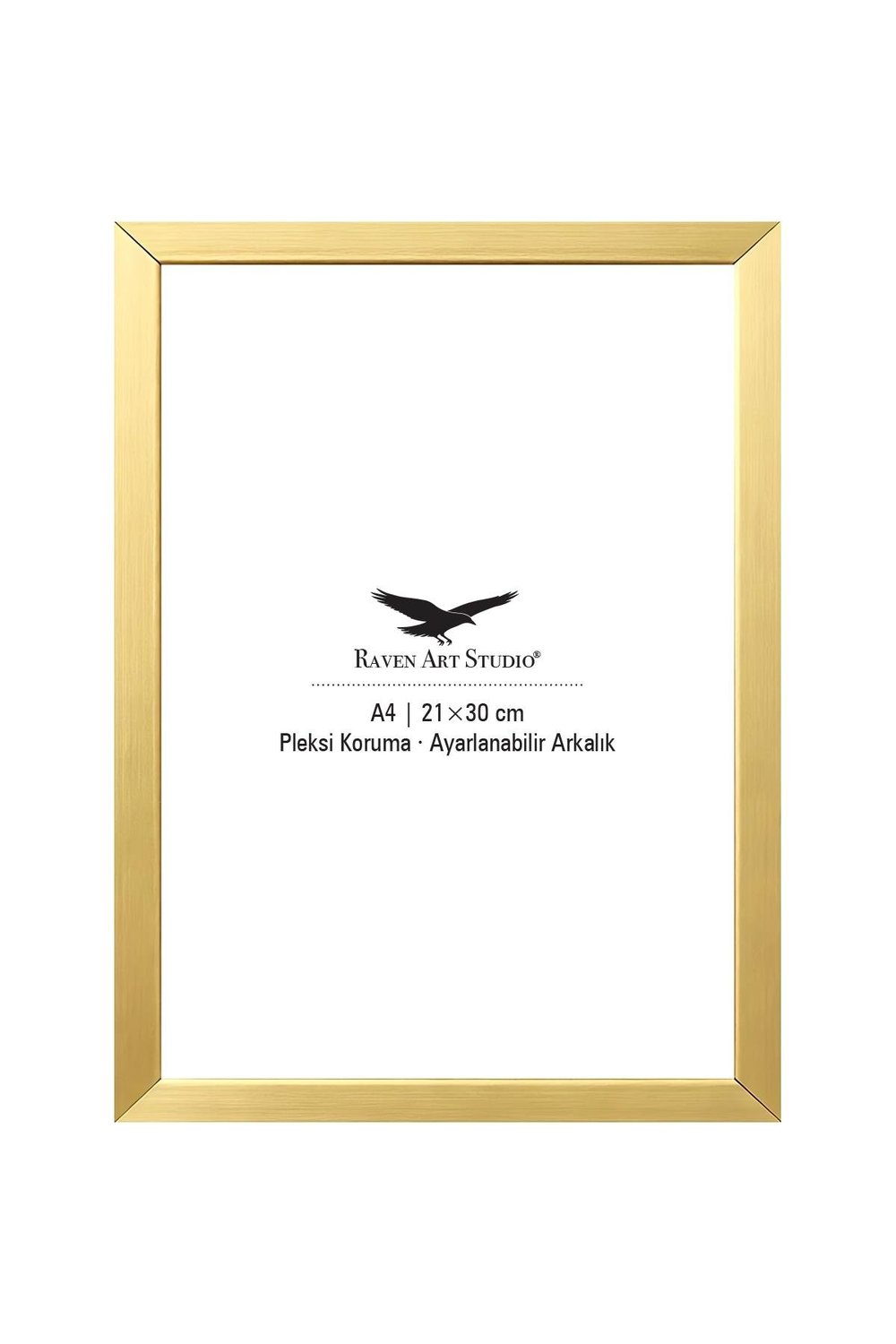 Ermitaj A4 Ebat 21cm x 30cm Altın Resim Fotoğraf Belge Poster Evrak Çerçevesi Korumalı Kırılmaz Pleksi Cam