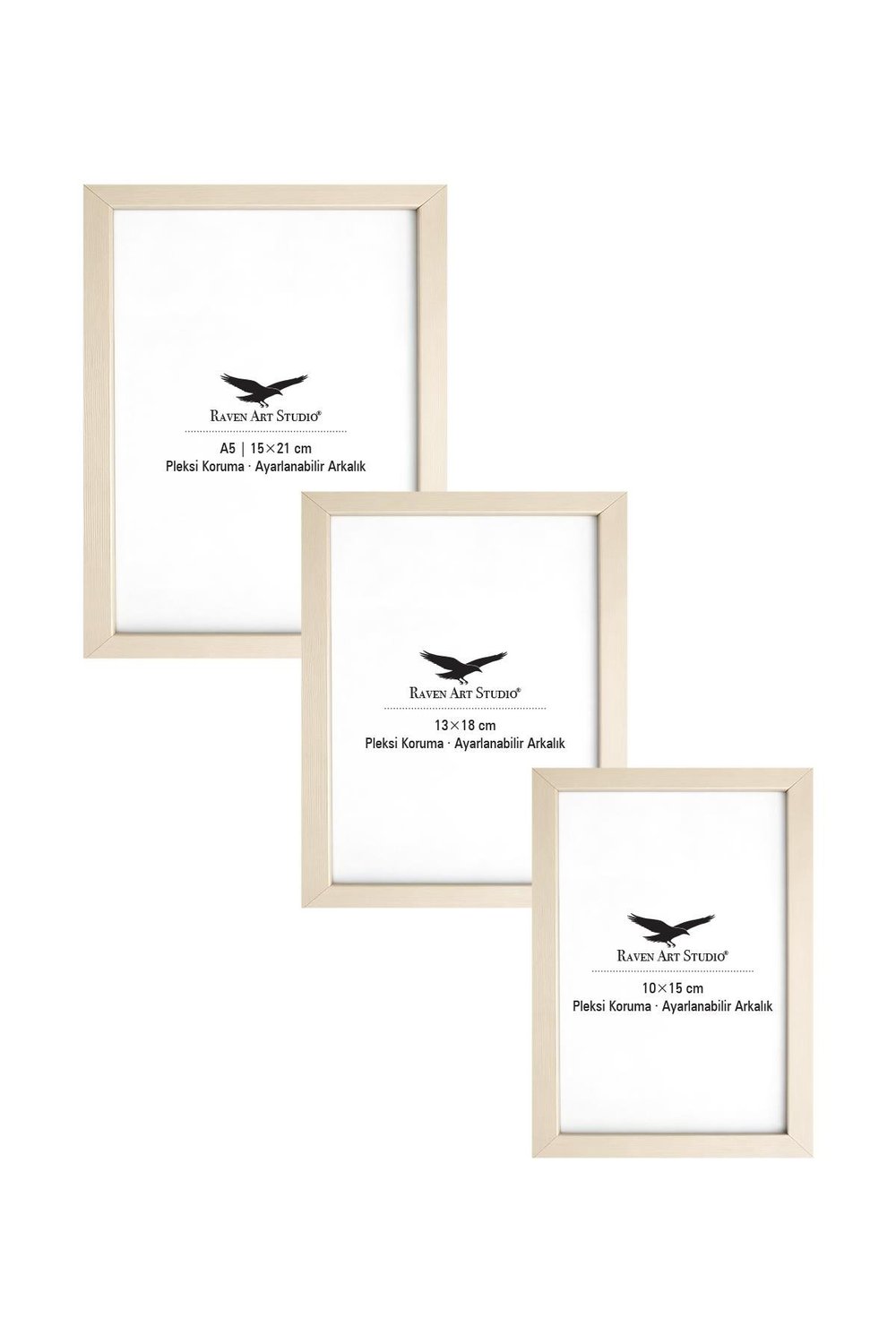 Ermitaj Sedef 3lü Set 10x15cm + 13x18cm + 15x21cm Korumalı Kırılmaz Pleksi Cam